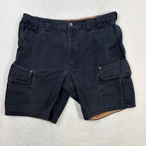 Duluth Trading Co Mens Black Canvas Cargo‎ Work Shorts Size 40 Canvas Utility